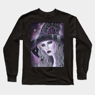 Black widow Halloween witch By Renee Lavoie Long Sleeve T-Shirt